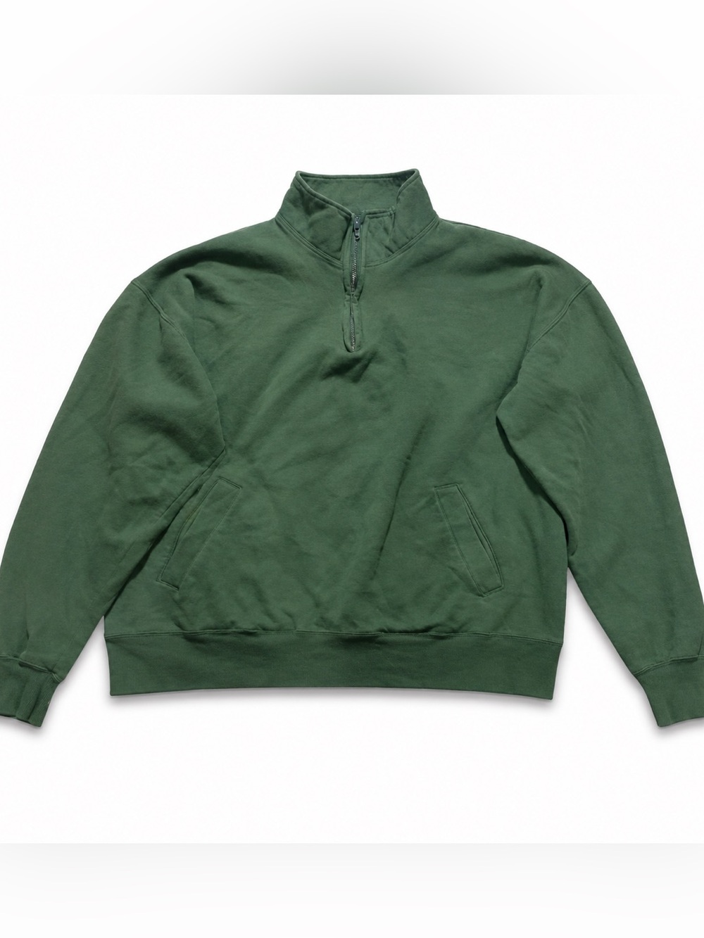 Champions Men's Green Quarter-Zip Sweater